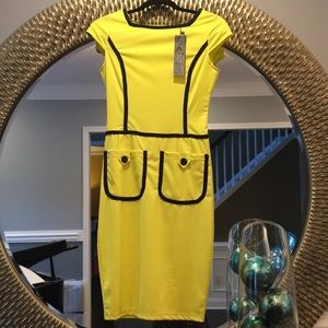 BRAND NEW W/TAGS. Vibrant, yellow HOMEYEE dress.